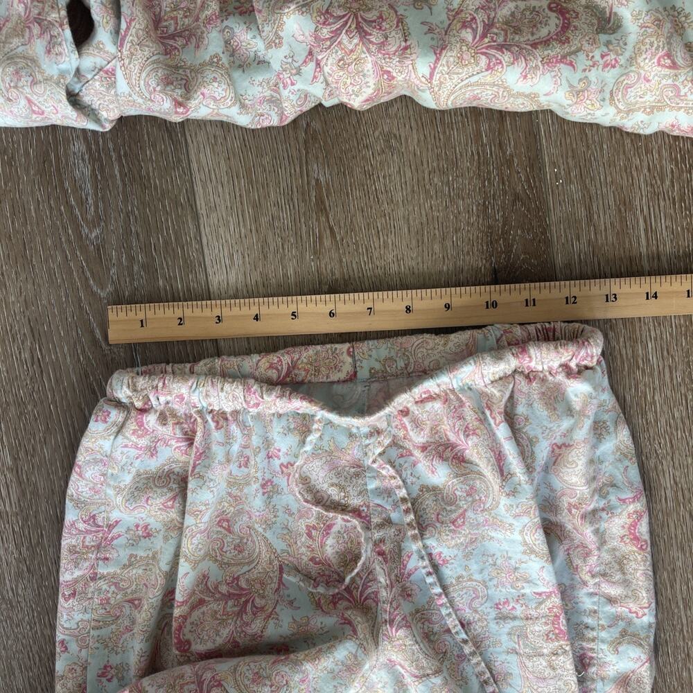 Lauren Ralph Lauren Women S Pajama Set Paisley Print Button Up Top Pants Flannel - Picture 10 of 16